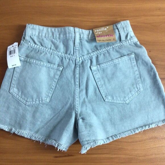 Woman’s Vanilla Star High Rise Shortie‎ Distressed Celeste Wash Size 3 - Picture 3 of 8
